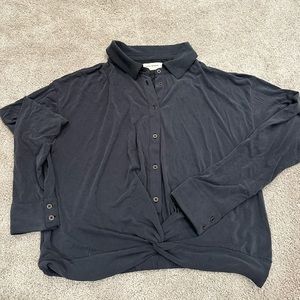 NWT Lucky Brand Women's Blouse Modal Blend Flowy Long Sleeve.